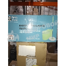 (Поврежденная упаковка) Набор для влажной уборки HP-MB05-P Happy Panda с ведром с механизмом отжатия и 2 насадками