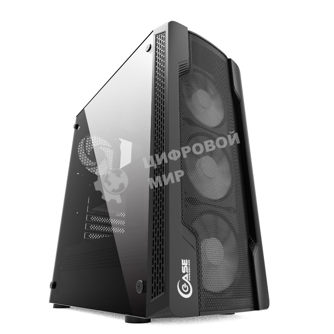 Компьютерный корпус Powercase Mistral X4 Mesh LED, Tempered Glass, 4x 120мм 5-color fan, черный, ATX (CMIXB-L4)