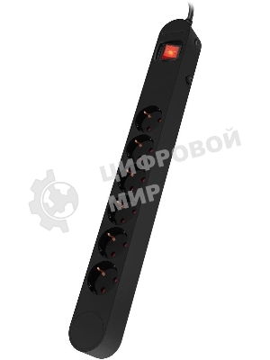 Сетевой фильтр Ippon NF-EU-1.8-10 1.8 м, 6 розеток, черный, коробка