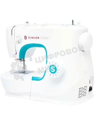Швейная машина Singer M3305 белый, электромеханическая, вертикальный качающийся, 23 операции, автоматическая петля