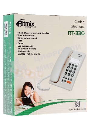 Телефон проводной Ritmix RT-330 черный