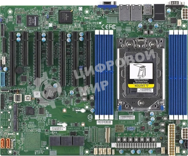 Материнская плата Supermicro H12SSL-I, ATX, 1xSP3 7003/7002 EPYC, 8 DIMM DDR4 R ECC, AST2500,5 PCI-E 4.0 x16 + 2 PCI-E 4.0 x8, 2 M.2 pcie 4.0 NVMEx4 2280/110