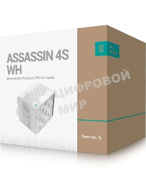 Кулер для процессора DEEPCOOL ASSASIN 4S WH белый, 140 мм, алюминий/медь, 1800 об/мин, 29.3 дБ, 4 pin, 250 Вт, 164 мм