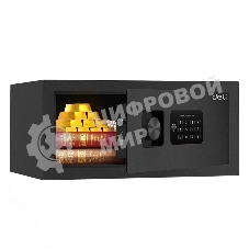 Сейф Deli ET531 200x 420x 370 мм, ключевой/кодовый электронный, черный