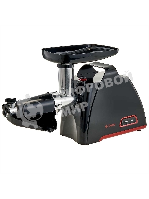 Мясорубка электрическая DELTA DL-6105M черный, 2000 Вт, 1.8 кг/мин, реверс, защита от перегрузки, насадки - 4