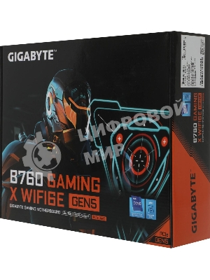 Материнская плата Gigabyte B760 GAMING X WIFI6E GEN5, LGA1700, Intel B760, 4xDDR5, 4xSATA, 3xM.2, 1xPCIe 5.0 x16, 2xPCIe 3.0 x1, 1xHDMI, 1xDP, 1x2.5Gb LAN, Wi-Fi 6E, Bluetooth 5.3, 1xUSB-C 5Gbps, 1xUSB-A 10Gbps, 1xUSB-A 5Gbps, 5xUSB-A 2.0, 6x3.5 мм, 7.1, ATX