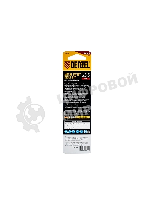 Сверло спиральное по металлу Denzel 5,5 x 93мм, Р6М5, Golden Tip