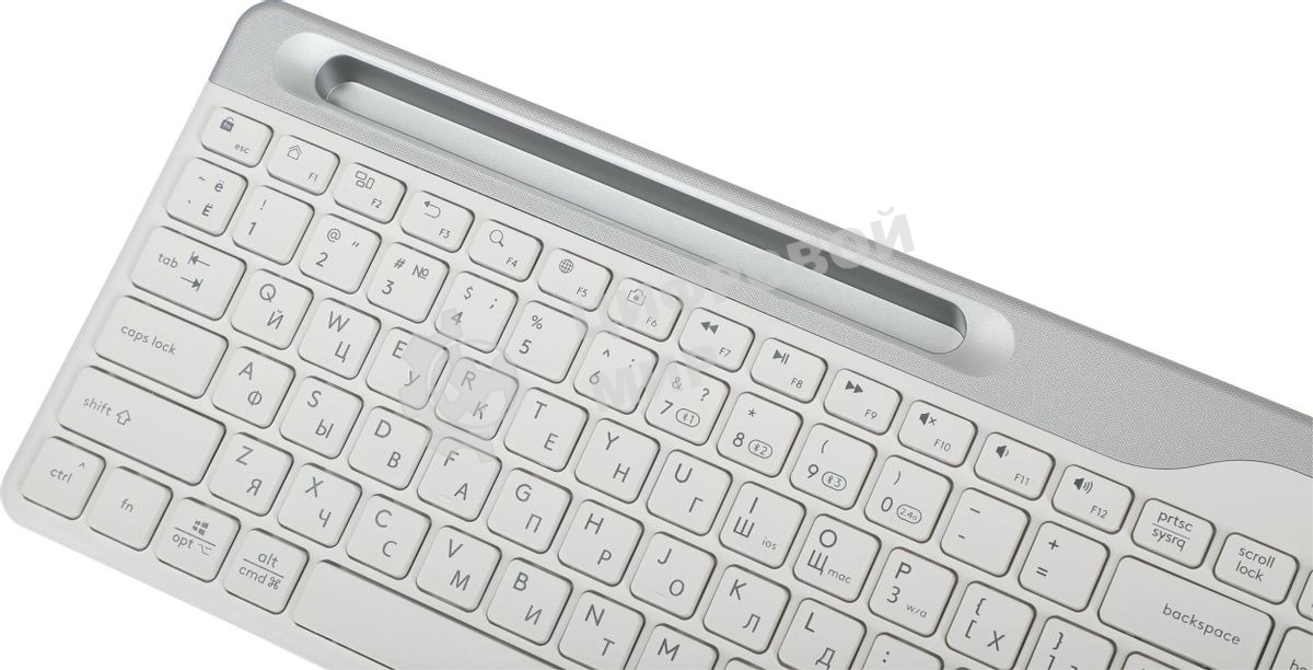 Клавиатура беспроводная A4Tech Fstyler FBK25, USB, Bluetooth/Радиоканал, белый/серый