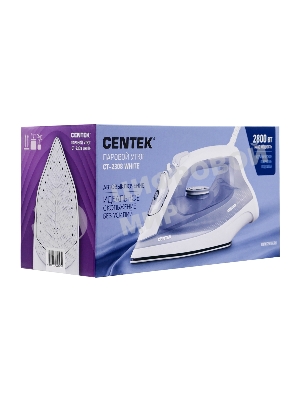 Утюг Centek CT-2308 белый, 2800 Вт, 50 г/мин, 190 г/мин, 300 мл
