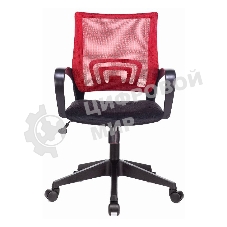 Кресло Бюрократ CH-695N/R/TW-11 красный/черный, сетка, 120 кг, механизм качания