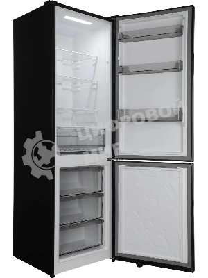 Холодильник Hyundai CC35083F черное стекло двухкамерный 240/95л морозилка снизу, No Frost