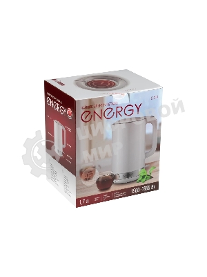 Чайник электрический Energy E-218 белый, диск 1.7 л