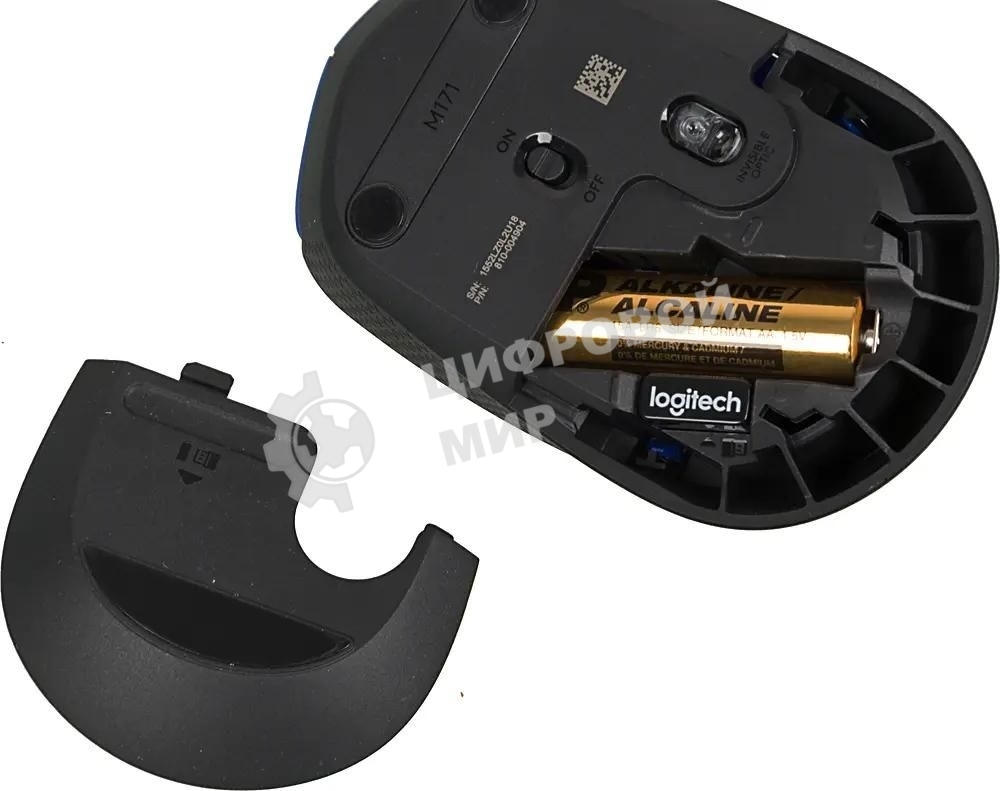 Мышь беспроводная Logitech M171 синий, 1000 dpi, радиоканал, USB, кнопки - 3