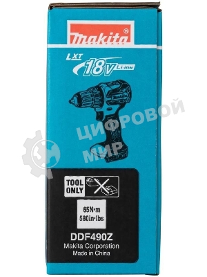Дрель-шуруповерт Makita DDF490Z, 18 В, 0 Ач, 50 Нм, бесщеточный