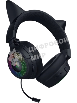 Гарнитура Razer Kraken Kitty V3 Pro чёрный, беспроводная + проводная, радиоканал, до 70 ч, подсветка