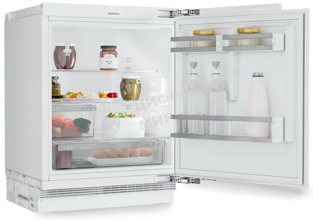 Встраиваемый холодильник Liebherr Pure, высота 82-88 см, door-on-door, без морозильного отделения, сенсорная электроника внутри камеры.