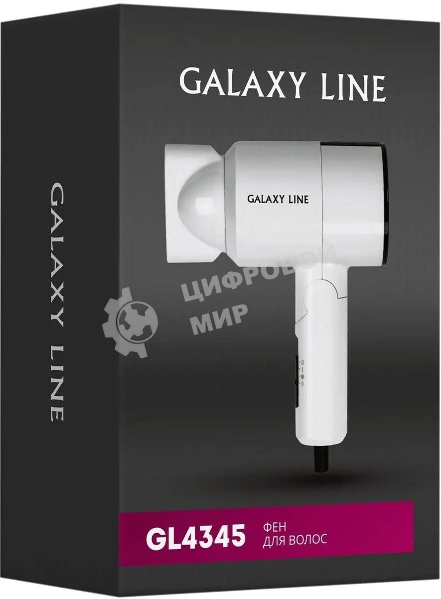 Фен Galaxy Line GL 4345 белый, 1400 Вт, компактный