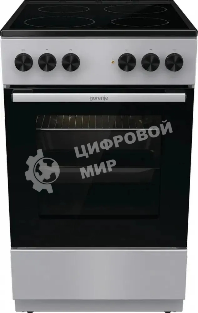 Плита электрическая Gorenje GEC5A12SG серый/черный стеклокерамика (без крышки)