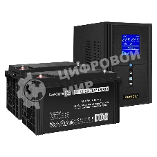 Комплект Источник бесперебойного питания EX295988RUS + батарея 120Aч EX282988RUS 2шт (инвертор, синус, для котла) ExeGate SineTower SZ-1500.LCD.AVR.2SH.1C13.USB <1500VA/1200W, чистый синусоида, LCD дисплей, AVR, 2хSchuko+1хC13, USB, линейно-интерактивный, черный> + батарея ExeGate DT 12120 (12В, 120Ач) 2шт