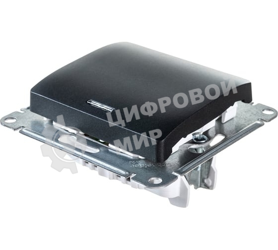 Выключатель 1-клавишныйс подсветкой, сх.1а, 10АХ, механизм, антрацит