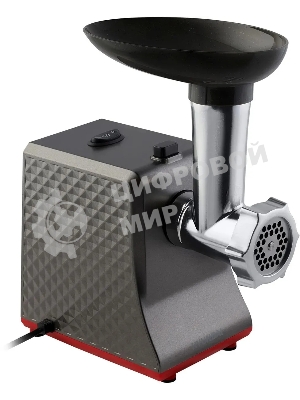 Мясорубка электрическая Hyundai HY-MG2114 графит/серебристый, 1800 Вт, 2.2 кг/мин, реверс, защита от перегрузки, насадки - 4