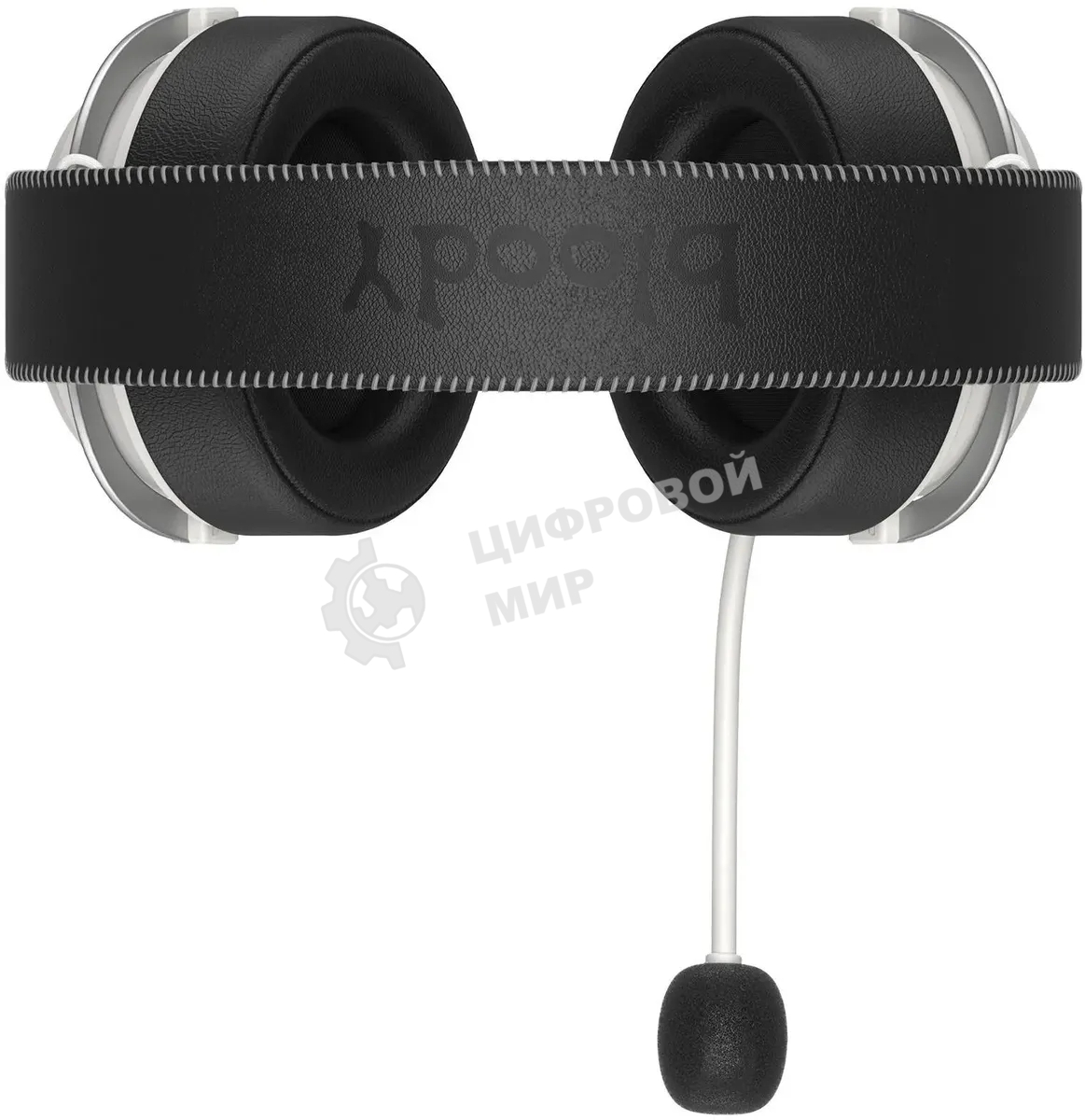 Гарнитура беспроводная/проводная с микрофоном A4Tech Bloody MR590 Sports белый/черный 1.5м мониторные BT/Radio/3.5mm оголовье (MR590+ WIRED/SPORT WHITE)