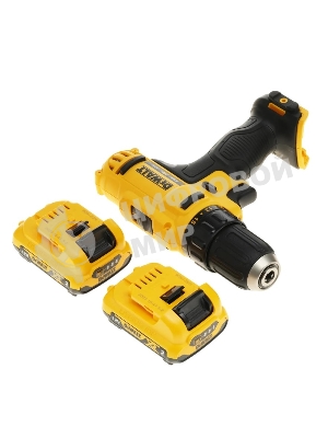 Дрель-шуруповерт DeWalt DCD710D2-QW, 10,8 В, 2 Ач, 24 Нм, щеточный