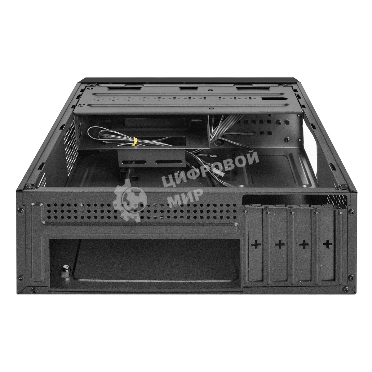 Компьютерный корпус Desktop ExeGate MI-208U2-M450 (mini-ITX/mATX, БП M450 с вент. 8см, 1хUSB+2хUSB 3.0, аудио, черный)