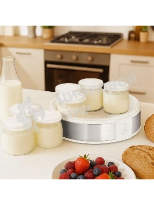 Йогуртница Kitfort КТ-6405 20Вт 7б. 180 мл упр.:механич. серебристый/белый