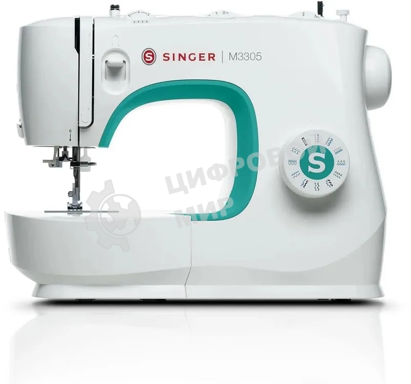 Швейная машина Singer M3305 белый, электромеханическая, вертикальный качающийся, 23 операции, автоматическая петля