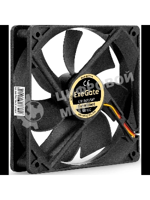 Вентилятор для корпуса ExeGate ExtraSilent ES12025S3P черный, 120 мм, 1300 об/мин, 22 дБ, 3 pin
