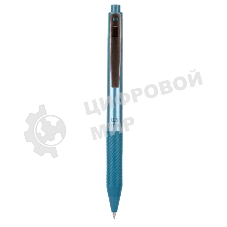 Ручка гелевая автоматическая Deli S18-BL синий, синие чернила, линия 0.5мм, резиновая манжета