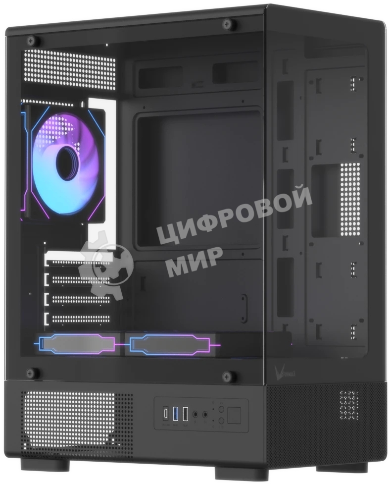 Корпус Formula Crystal Z1CM Plus AR v2 черный без БП mATX 5x120мм 1xUSB3.0 audio bott PSU
