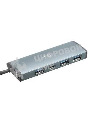 USB-концентратор Digma HUB-3U3.0С-UC-G, USB-C, USB 3.0 4 порта, USB