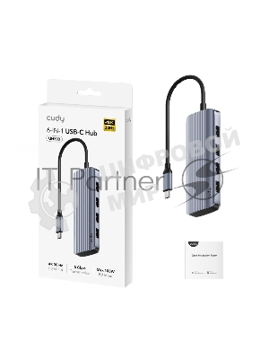 USB-концентратор Cudy UH500, USB Type-C, HDMI + USB-A + USB Type-C port for PD Charging, адаптер/ USB Type-C