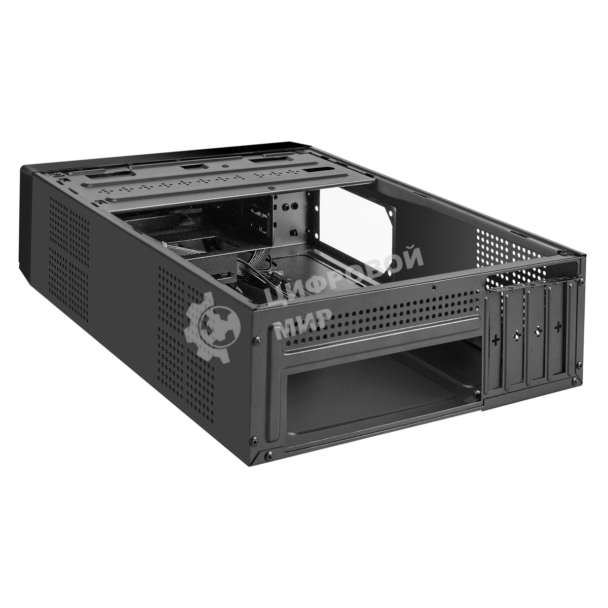 Компьютерный корпус Desktop ExeGate MI-208U2-M450 (mini-ITX/mATX, БП M450 с вент. 8см, 1хUSB+2хUSB 3.0, аудио, черный)