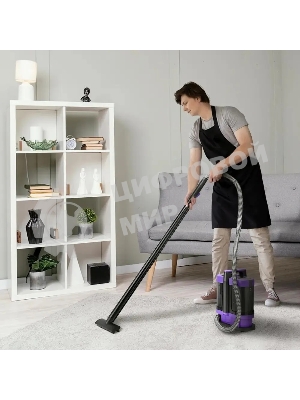 Пылесос моющий Kitfort КТ-5213 черный/фиолетовый, 450 Вт, уборка влажная, пылесборник контейнер 1.3 л