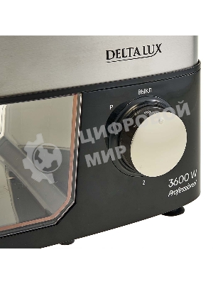 Мясорубка электрическая DELTA LUX DE-602MS черный, 3600 Вт, 2.5 кг/мин, реверс, защита от перегрузки, насадки - 6