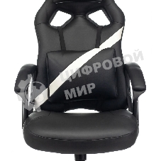 Кресло игровое Zombie DRIVER черный/белый, искусственная кожа, с подголов. крестовина пластик