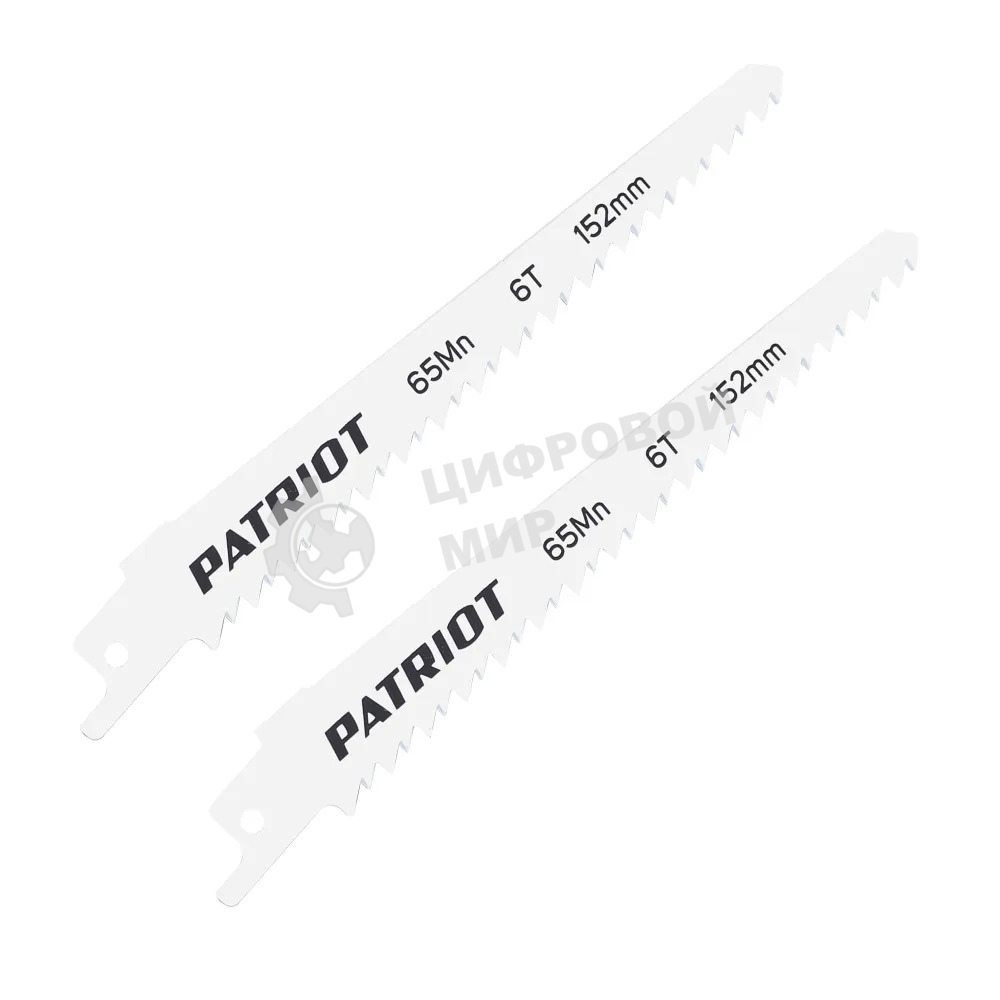 Полотно пильное PATRIOT для сабельной пилы, по дереву 152*19*1.27мм*6T 2 шт.