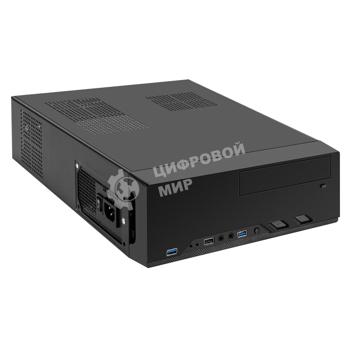Компьютерный корпус Desktop ExeGate MI-208U2-M450 (mini-ITX/mATX, БП M450 с вент. 8см, 1хUSB+2хUSB 3.0, аудио, черный)