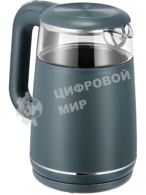 Чайник электрический Kitfort КТ-8755 1.7л. 2200Вт серый/нержавеющая сталь корпус: стекло/пластик
