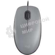 Мышь проводная Logitech M110 серый, 1000 dpi, USB, кнопки - 3