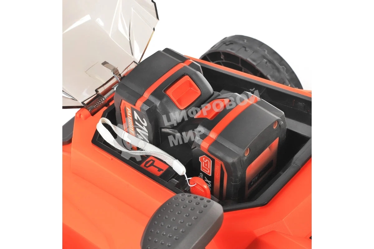 Газонокосилка аккумуляторная PATRIOT CM 440 2*21В UES, без акб и зу, бесщеточ, 37см, трав 35л пласт+мульчирование, центр. подъем 6 уровней (25-75), пласт дека