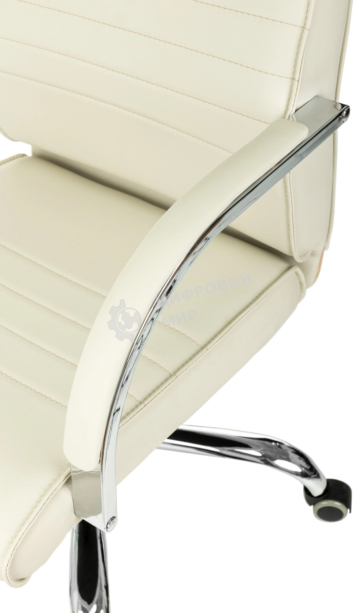 Кресло руководителя Бюрократ T-8010SL/IVORY слоновая кость, искусственная кожа, крестовина хром