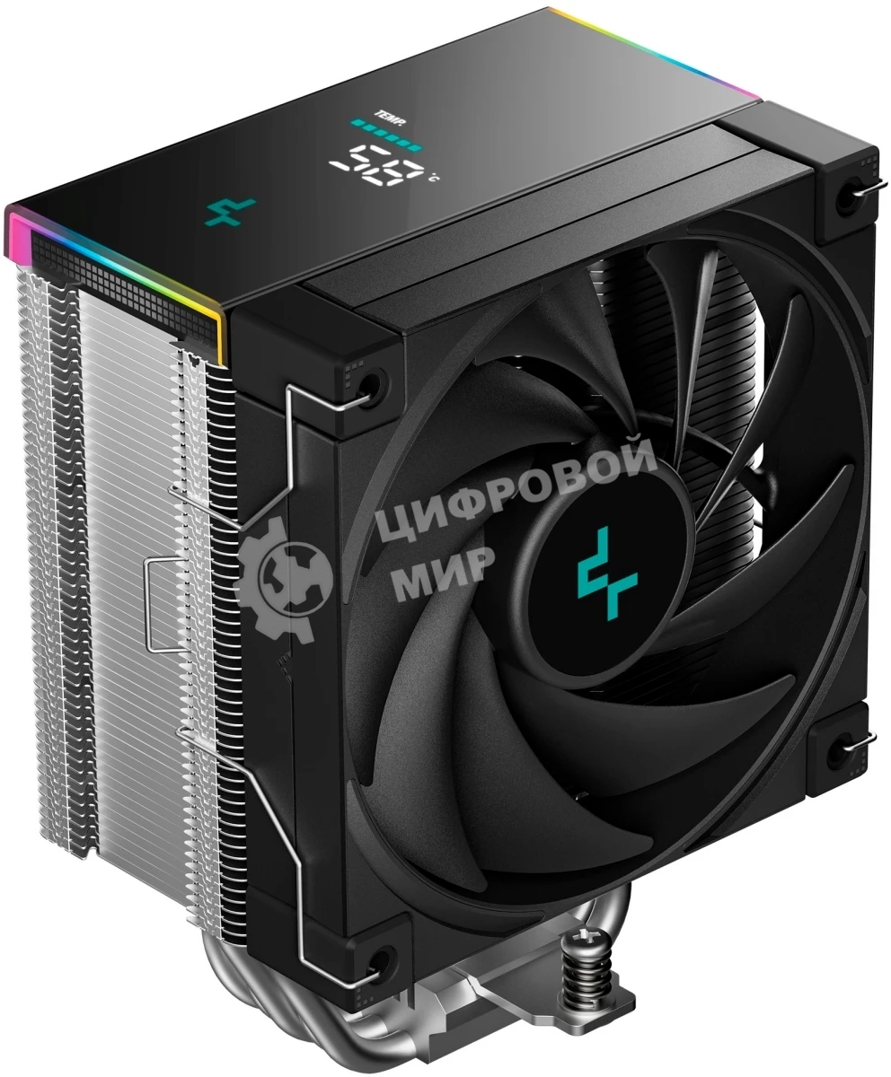 Кулер для процессора DEEPCOOL AK500S DIGITAL SE LGA20XX/1700/1200/115X/AM5/AM4 (12шт/кор, TDP 240W, PWM, Fan 120мм, 5 тепл. трубок, Copper Base, черный) RET (R-AK500S-BKADMN-GJD)