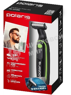 Машинка для стрижки Polaris PHC 0303RB черный/лайм 240Вт