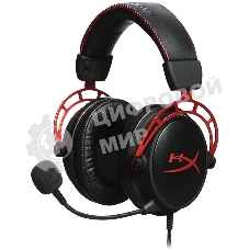 Гарнитура HyperX Cloud Alpha чёрный-красный, проводная, 2 x 3.5 мм, съёмный микрофон с шумоподавлением, регулятор громкости на кабеле