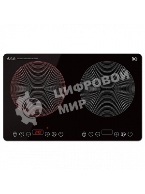 Индукционная плитка BQ HP105W Black-Silver, Мощность 3500 Вт (2000 Вт левая конфорка + 1500 Вт правая конфорка)