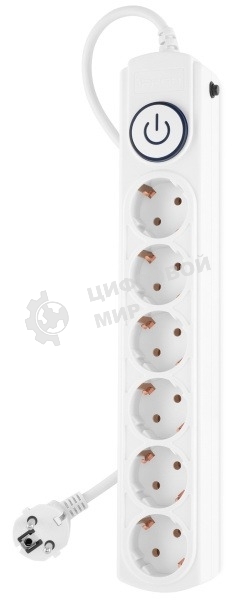 Сетевой фильтр Ippon BK-6-EU-1.8-16-W 1.8 м, 6 розеток, белый, коробка
